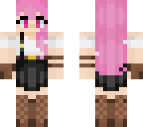 medieval girl with pink hair