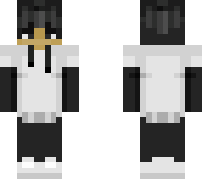 black an white hoodie boy | Minecraft Skin