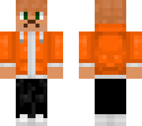 blonde boy with orange jacket