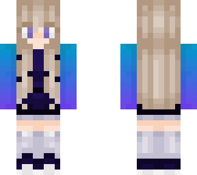 blue to purple ombre hoodie girl