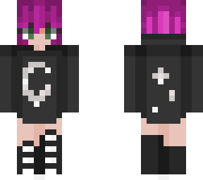 magenta short hair person