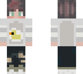my skin in a grey duck hoodie