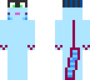 blue axolote with fish hat
