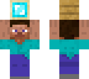 steve holding diamond block in frame (look from one minutes for detect diamond b