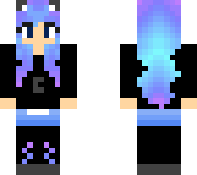 aqua-purple cat girl