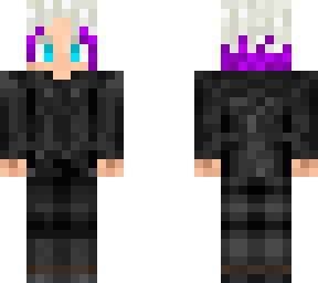 black hoodie and purple fade