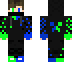 blue green neon boy