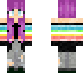 queer pride flag with purple hair