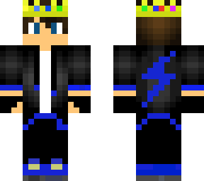 blue lightning boi with crown