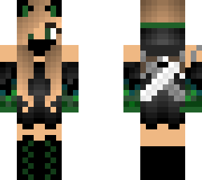 ninja cat girl green