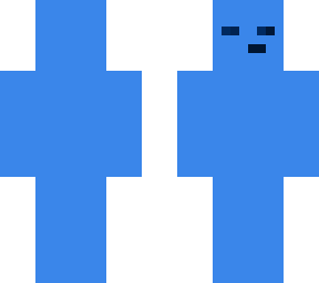 just all blue with eyes and a mouth