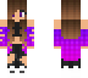 cute purple fade gitl with hair buns re-upload