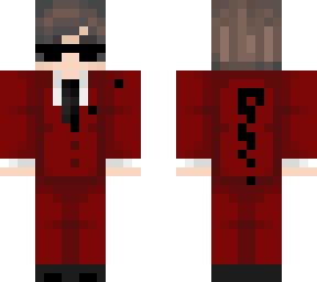 traje rojo con lentes