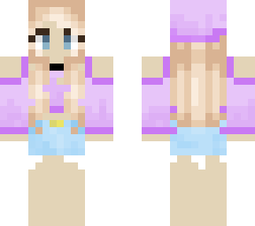 kawaii blonde with lavender beanie