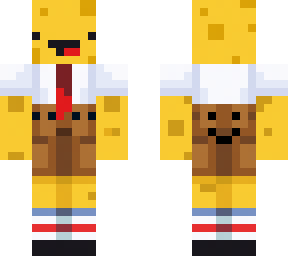 spongebob whit smile at his back