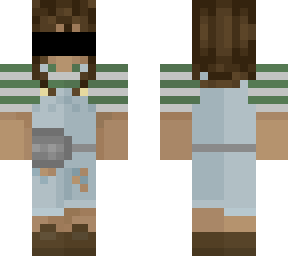 striped shirt w/ overalls and eyes covered