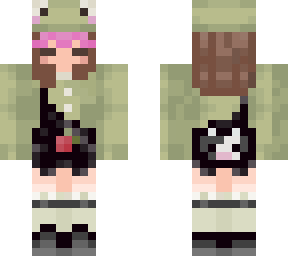 frog girl with pink hair