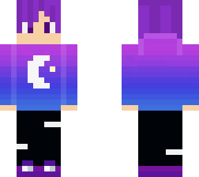 galaxy boy. blue, purple, pink with moon