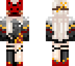 kitsune red gold with white hair