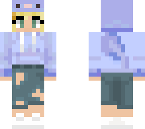 blue axolotl hoodie (blonde hair)
