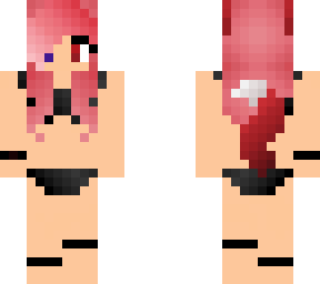 red wolf girl black swimsuit
