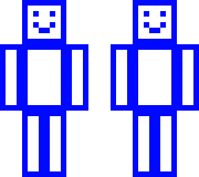 blue and red
