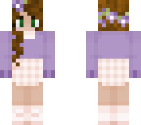 brown haired girl w/ purple jumper