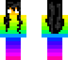 rainbow girl hair long black