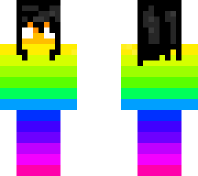 rainbow girl hair short black