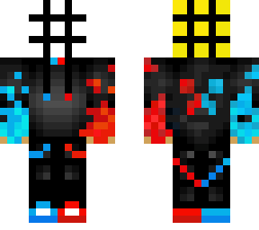 rubik's cube head ~fire and ice boy~