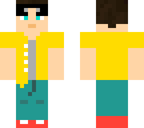 teenager with yellow button down
