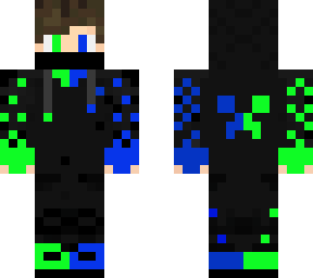 blue green neon skin boy