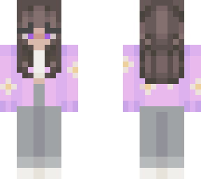 purple flower girl edit (look description)