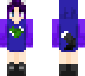purple wolf/elf, oversized jumper, cute