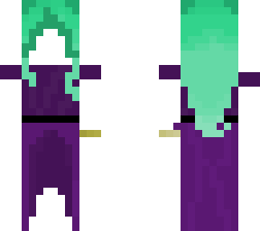updated! green hair gradient with purple dress base