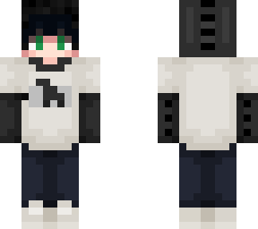 black hair dino hoodie