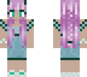 pink hair girl in dress