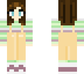girl in striped overalls