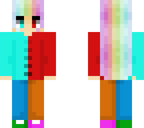 rainbow  haired skin