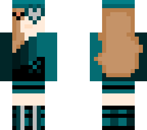 cyan girl with heart eyepatch