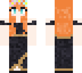 misty in black and gold dress