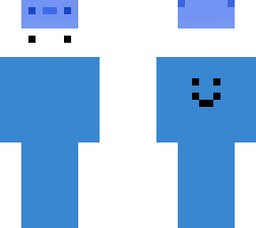 blue axolotl smile on back