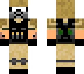army gas mask solider (desert camo)