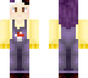 purple overalls