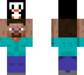 steve carrying penguin