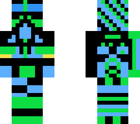 blue green black guy