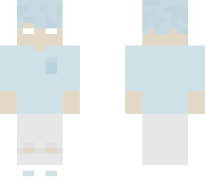 blue hair and shirt herobrine eyes