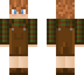 boy with brown overalls