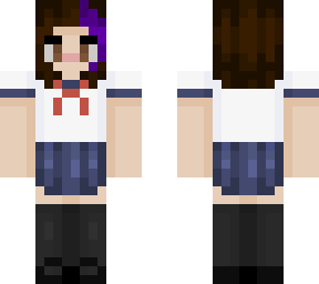 brooke as yandere but this time with brown and purple hair