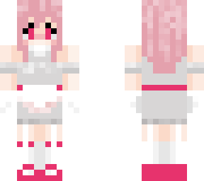 gray pink and white maid (now with heels/hair edit)